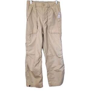 NWT Gap Kids Loose Utility Pants Bedrock Khaki Cargo Size 12 XL Wide Leg